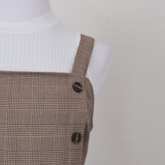 Mixed Threads Brown Plaid Romper Dress Size L - Picture 6 of 12